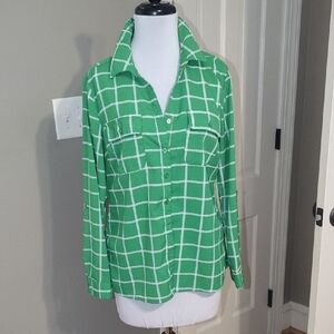 Rebecca Malone Green Plaid Shirt